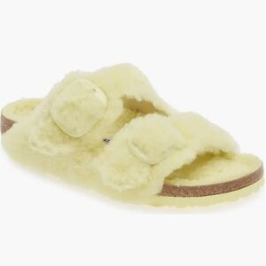 Birkenstock Arizona Big Buckle Shearling Yellow EU 40/US women size 9 NWT